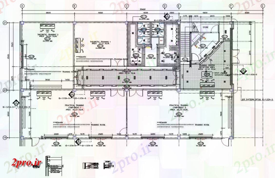 دانلود نقشه طراحی سقف کاذب سقف دفتر با طرحی چیدمان برق نشیمن  (کد160978)
