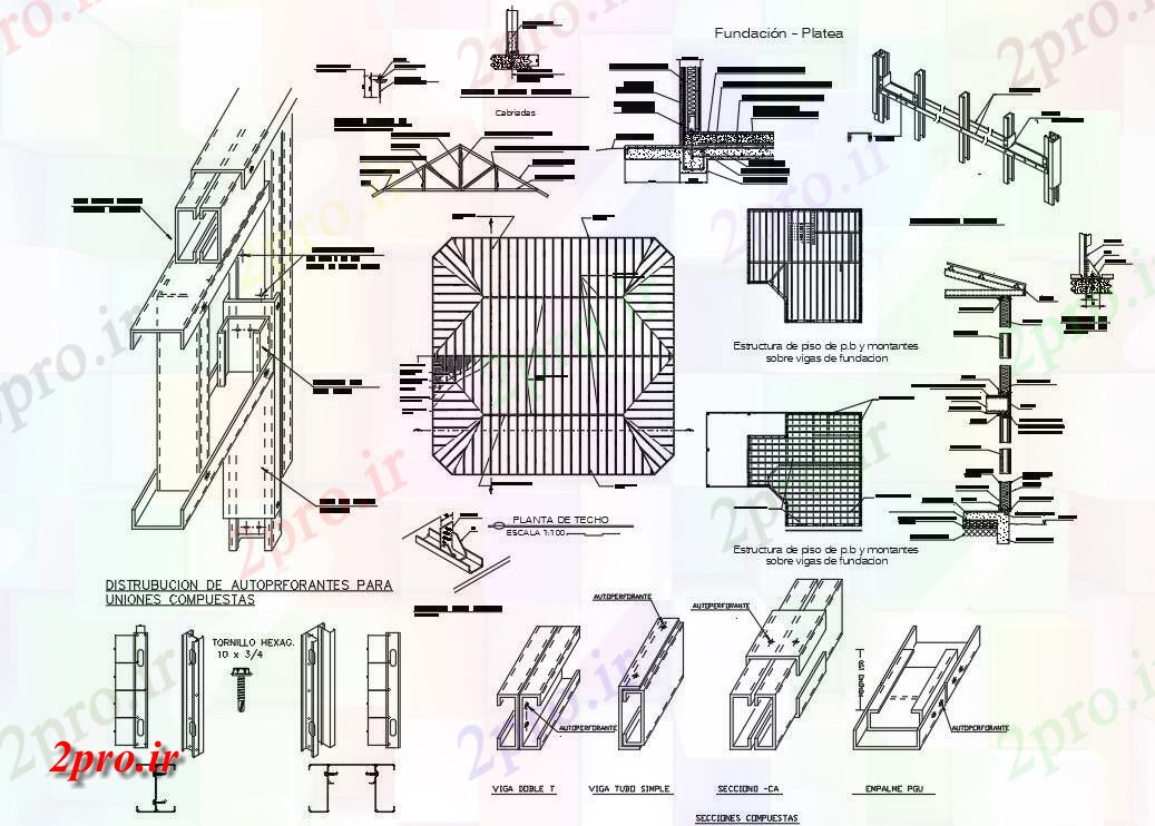 دانلود نقشه قالب اسکلت فلزی  جزئیات قاب فولاد از طرحی خانه  دو بعدی   طراحی  شد     (کد161015)