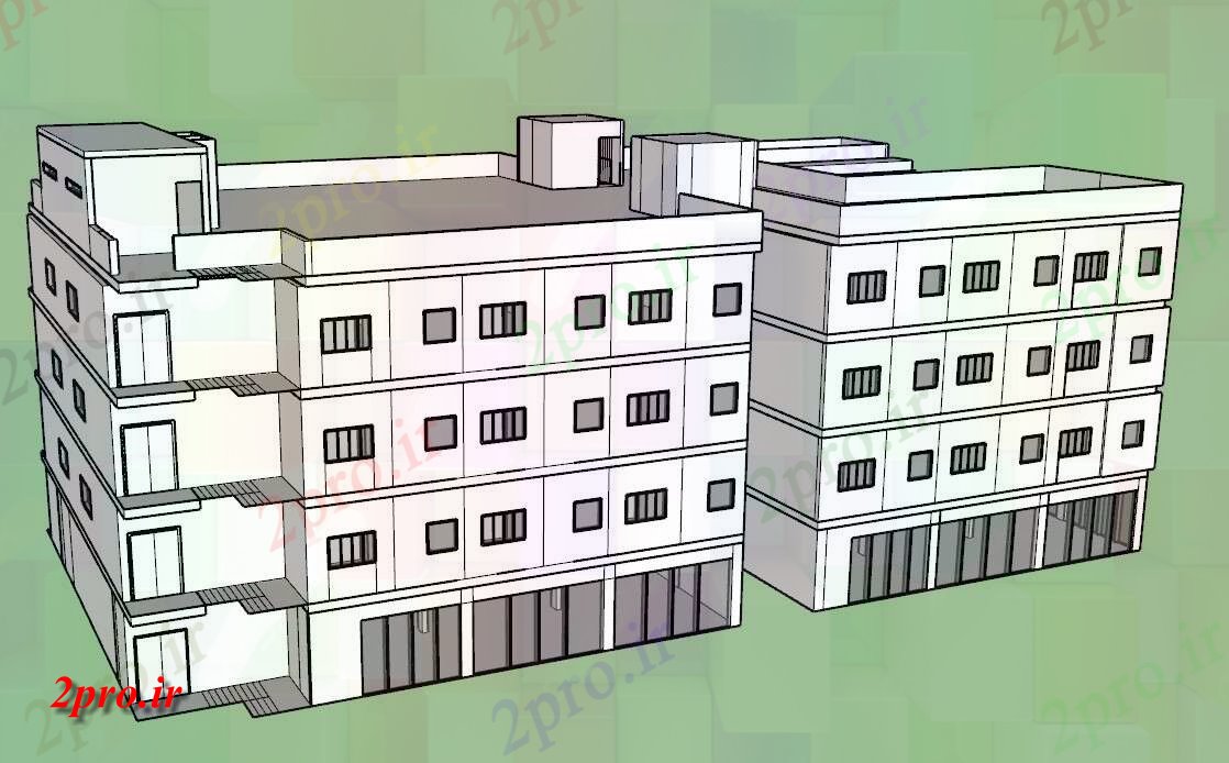 دانلود نقشه سه بعدی ساختمان مرتفعساختمان مدرسه در طراحی  تا طرحی (SKP)     طرحی رسم  (کد161054)
