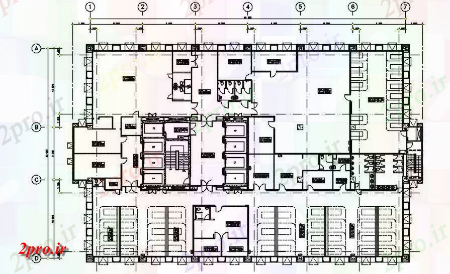 دانلود نقشه بیمارستان - درمانگاه - کلینیک طرحی طبقه از ساختمان بیمارستان در دو بعدی طراحی Auot دو بعدی 32 در 48 متر (کد161107)