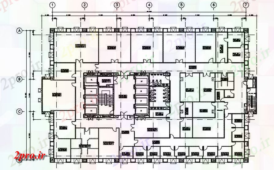 دانلود نقشه بیمارستان - درمانگاه - کلینیک اتوکد طراحی طرحی طبقه از ساختمان بیمارستان طراحی Auot دو بعدی 32 در 48 متر (کد161110)