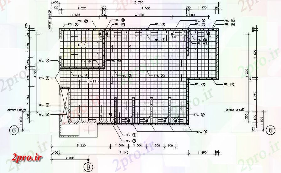 دانلود نقشه مسکونی ، ویلایی ، آپارتمان طبقه اتوکد جزئیات طراحی دو بعدی اتوکد 5 در 9 متر (کد161168)