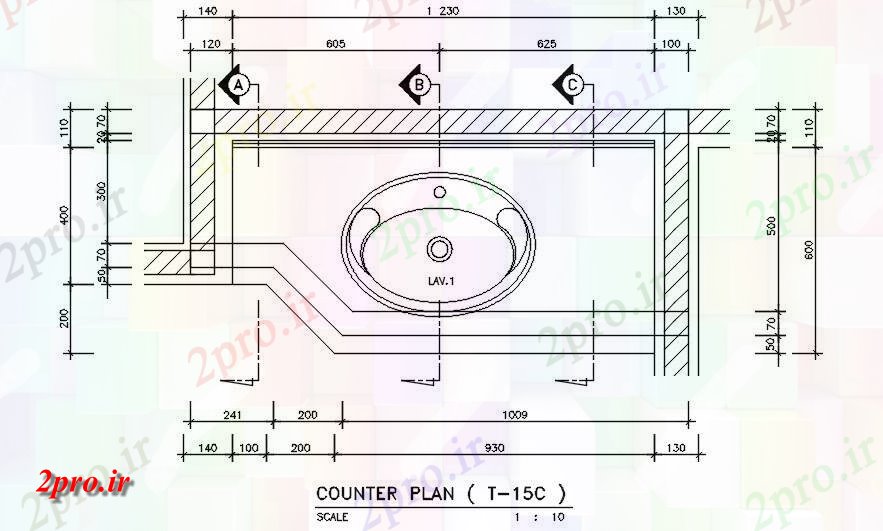 دانلود نقشه تجهیزات بهداشتی طرحی شمارنده ساختمان توالت بیمارستان    رسم مدل و طرحی      (کد161182)
