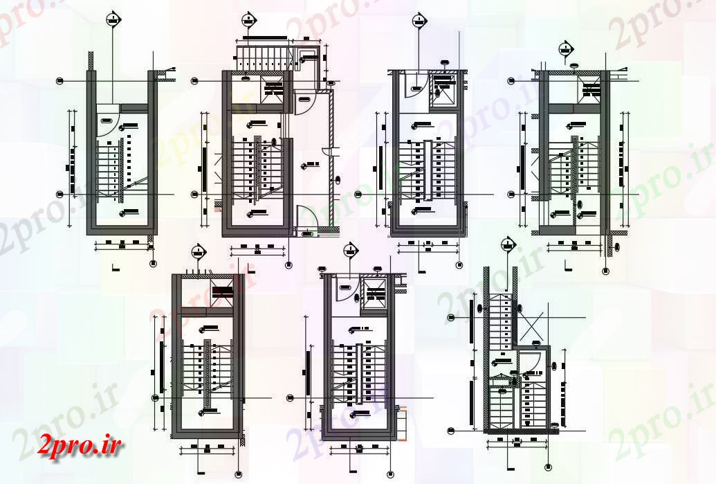 دانلود نقشه جزئیات پله و راه پله   اتوکد  نشان می دهد  طراحی جزئیات هتل پله بالای صفحه      (کد161210)