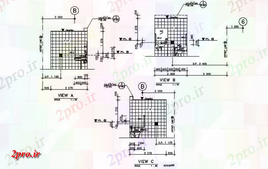 دانلود نقشه مسکونی  ، ویلایی ، آپارتمان  نما توالت طراحی      (کد161274)