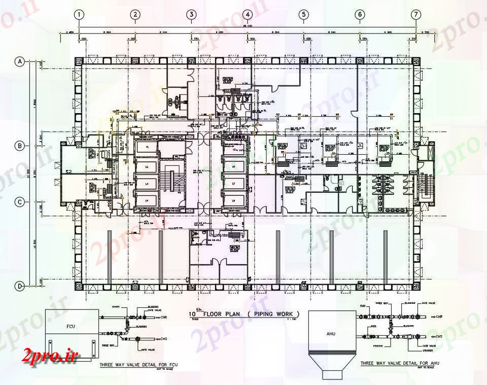 دانلود نقشه جزئیات لوله کشی کار لوله کشی از طرحی ساختمان بیمارستان (طرحی طبقه 10)       the دو بعدی   طراحی   (کد161279)