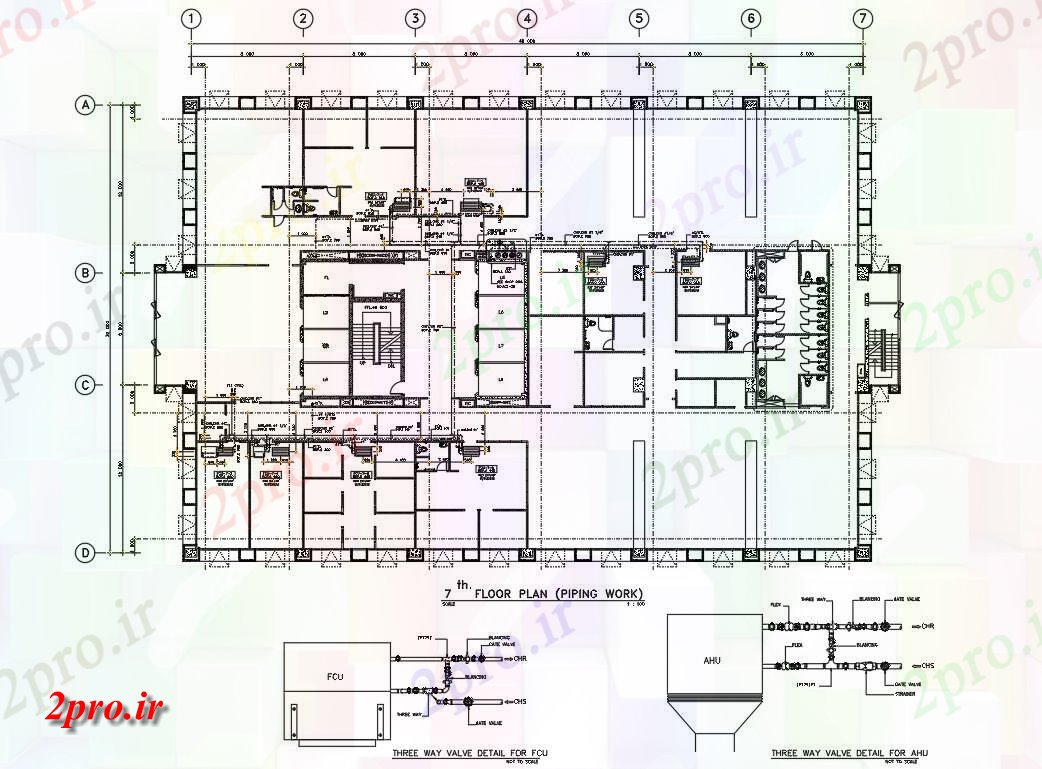 دانلود نقشه جزئیات لوله کشی نشان می دهد  جزئیات روشنی از کار خط لوله در ساختمان بیمارستان این  که در مدل   اتوکد      the دو بعدی   طراحی   (کد161280)