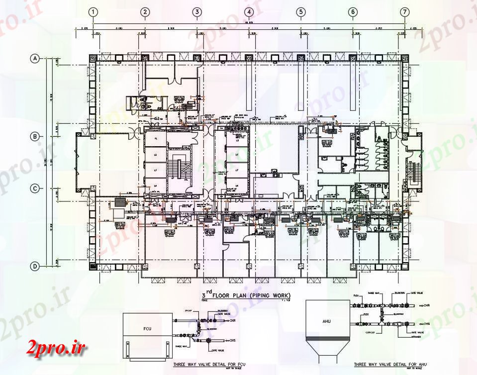 دانلود نقشه جزئیات لوله کشی  اتوکد  رسم  نشان می دهد جزئیات کار خط لوله در کف ساختمان بیمارستان  the دو بعدی   طراحی   (کد161281)
