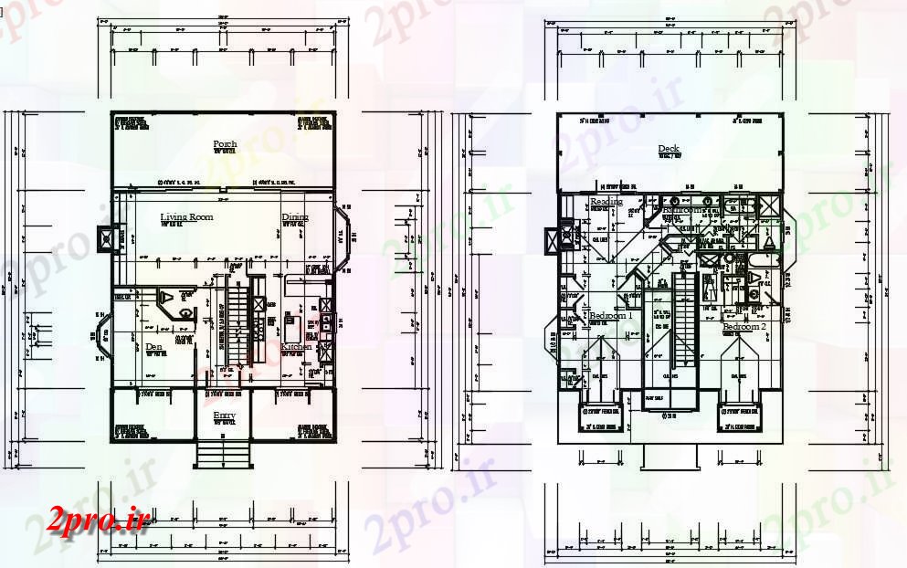 دانلود نقشه مسکونی ، ویلایی ، آپارتمان 'X54، اتوکد خانه طبقه همکف و طبقه اول 10 در 15 متر (کد161285)