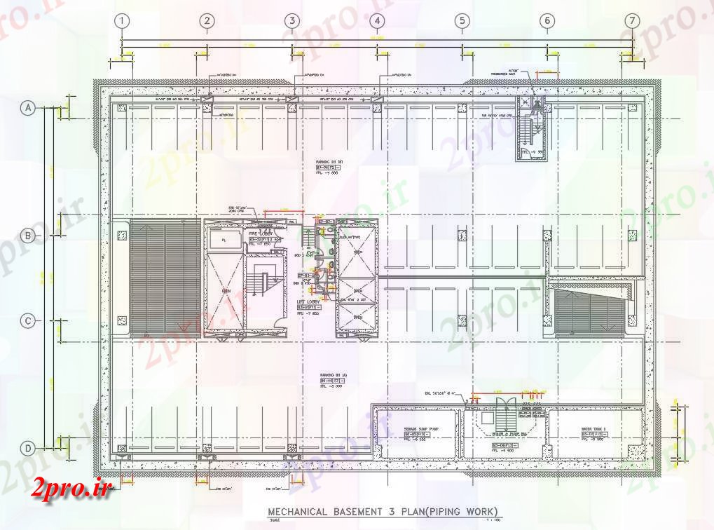 دانلود نقشه طراحی جزئیات ساختار پلان زیرزمین مکانیک   طراحی     این دو بعدی  اتوکد  طراحی (کد161313)