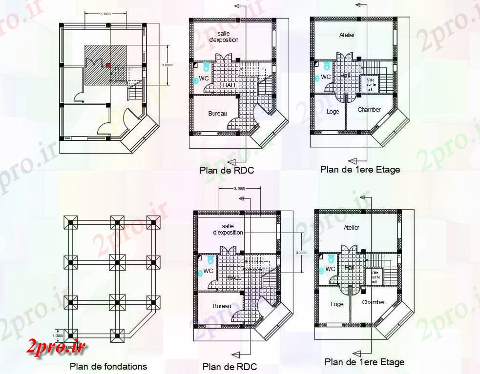 دانلود نقشه جزئیات ساخت و ساز اتوکد  نشان دادن یک طرحی طبقه از یک سالن چند منظوره   دو بعدی  (کد161314)