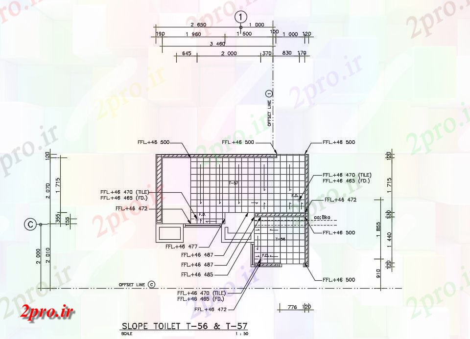 دانلود نقشه بلوک حمام و توالتشیب جزئیات بخش اتاق توالت    اتوکد       (کد161319)