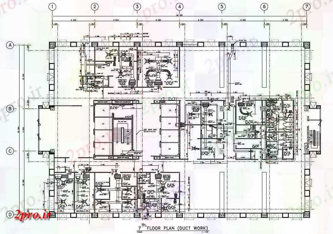 دانلود نقشه تجهیزات بهداشتی کانال های خنک کننده جزئیات کار ساختمان بیمارستان در thisدو بعدی  اتوکد   رسم      (کد161401)
