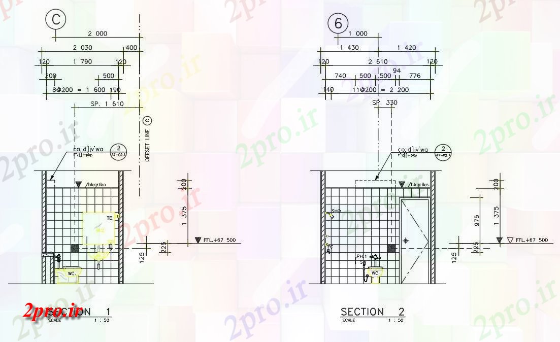 دانلود نقشه مسکونی  ، ویلایی ، آپارتمان  این ارائه طراحی جزئیات طراحی توالت    دو بعدی  (کد161444)