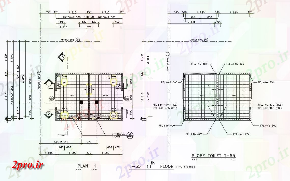دانلود نقشه ساختمان اداری - تجاری - صنعتی طرحی طبقه و طرحی جزئیات شیب اتوکد طراحی دو بعدی طراحی 3 در 4 متر (کد161456)
