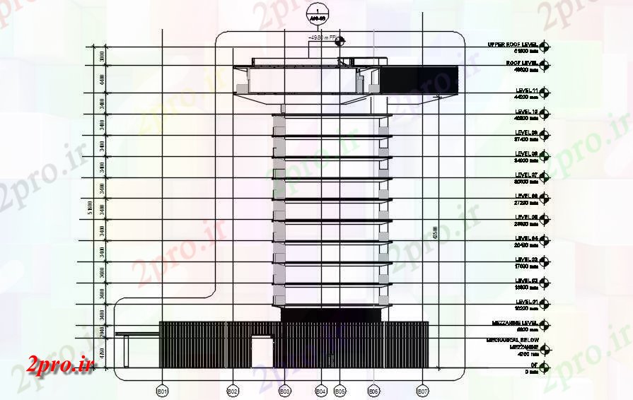 دانلود نقشه هتل - رستوران - اقامتگاه  چوب پا راه رفتن + 9 سمت نما ساختمان هتل   اتوکد   با توجه به    (کد161466)