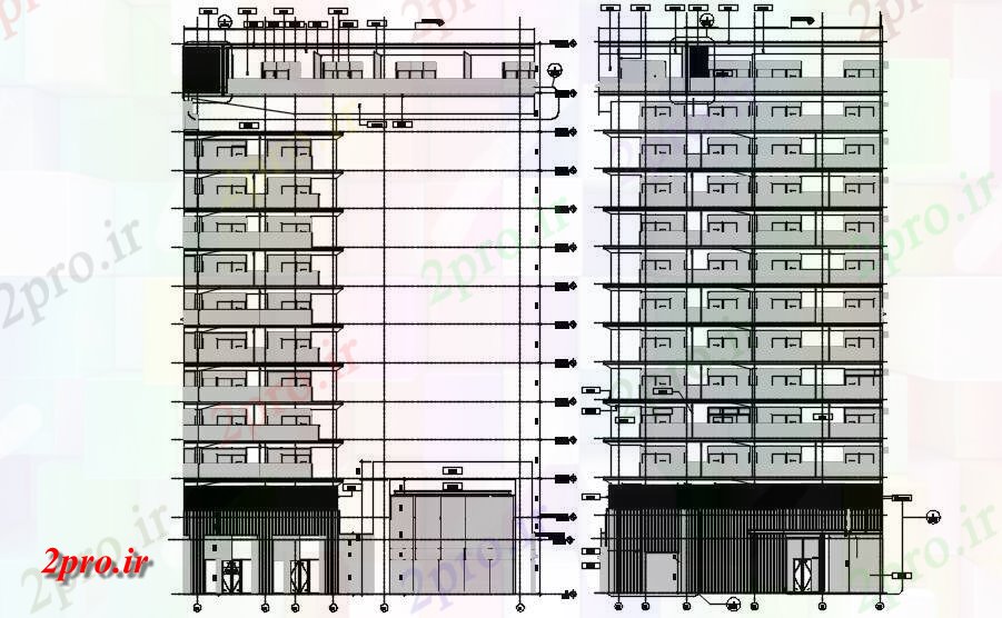 دانلود نقشه پلان مقطعی چوب پا راه رفتن + 10 بخش westside و نمای  اتوکد  نشیمن         (کد161478)