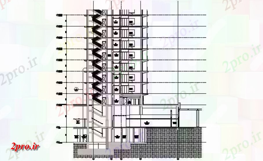 دانلود نقشه پلان مقطعی G 12 هتل ساخت تفصیلی طرحی بخش نمونه    اتوکد  با توجه به    (کد161502)