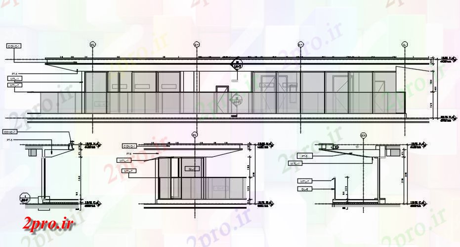 دانلود نقشه پلان مقطعی اتوکد   دو بعدی   با توجه به جزئیات از سیستم نما جزئیات مقطعی از building    (کد161528)