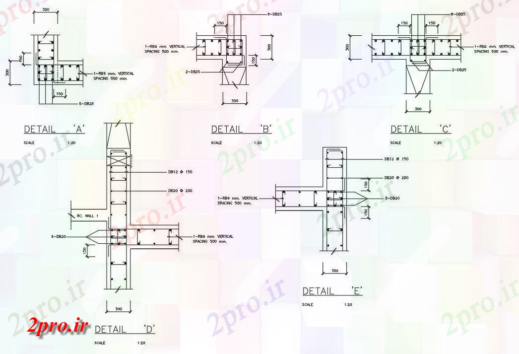 دانلود نقشه جزئیات تیر پرتو و ستون و اتصالات جزئیات بخش    ارائه       (کد161676)