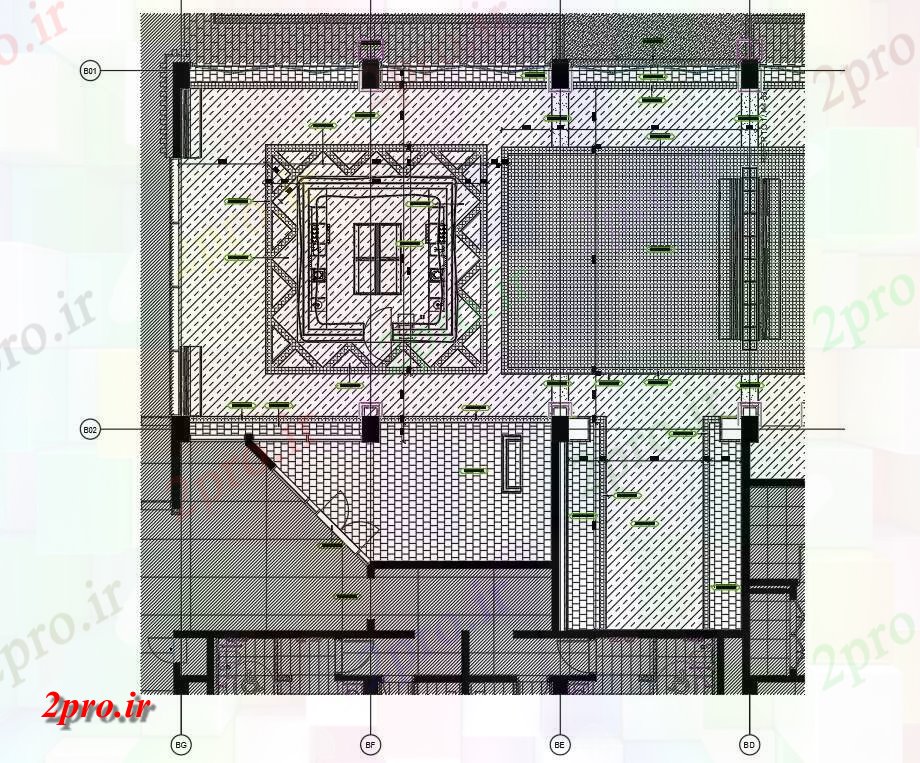دانلود نقشه هتل - رستوران - اقامتگاه طرحی طبقه و طرحی طبقه همکف در دو بعدی شد 8 در 10 متر (کد161728)