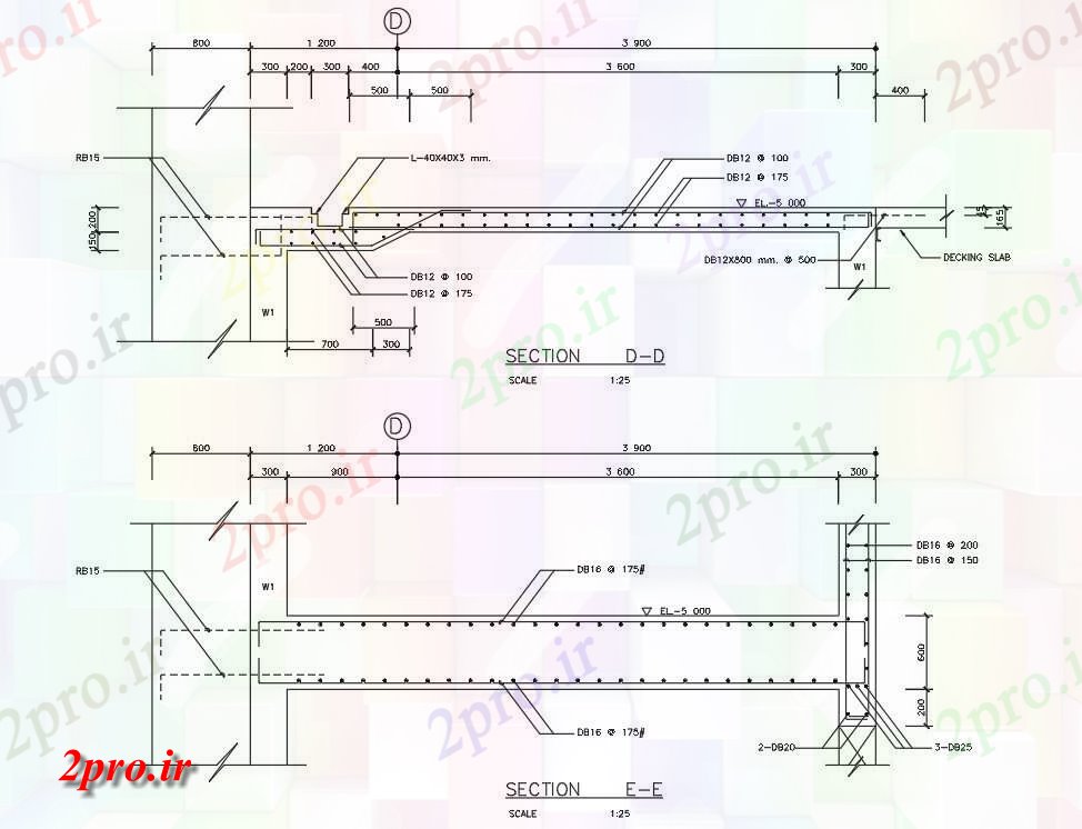 دانلود نقشه پلان مقطعی جزئیات بخش پرتو تقویت  اتوکد        (کد161739)