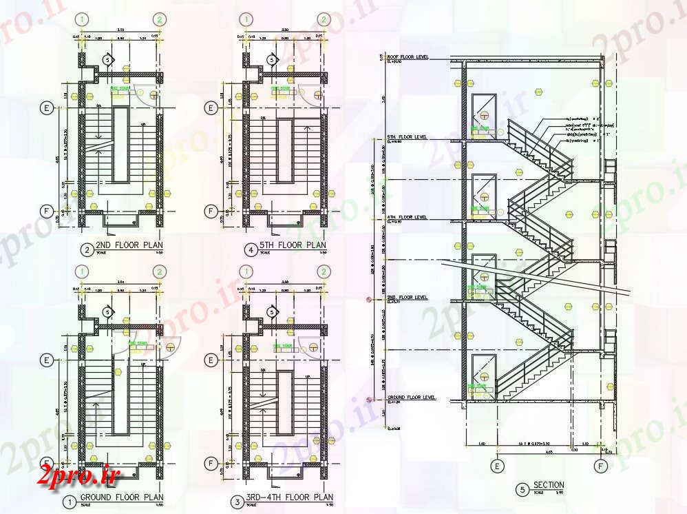 دانلود نقشه جزئیات پله و راه پله   سطحی آپارتمان   ساختمان طرحی راه پله و بخش نشیمن (کد161789)