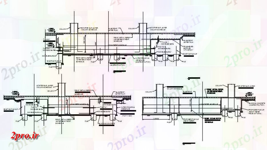 دانلود نقشه طراحی جزئیات ساختار جزئیات سازه تقویت    اتوکد ارائه        دو بعدی    (کد161845)