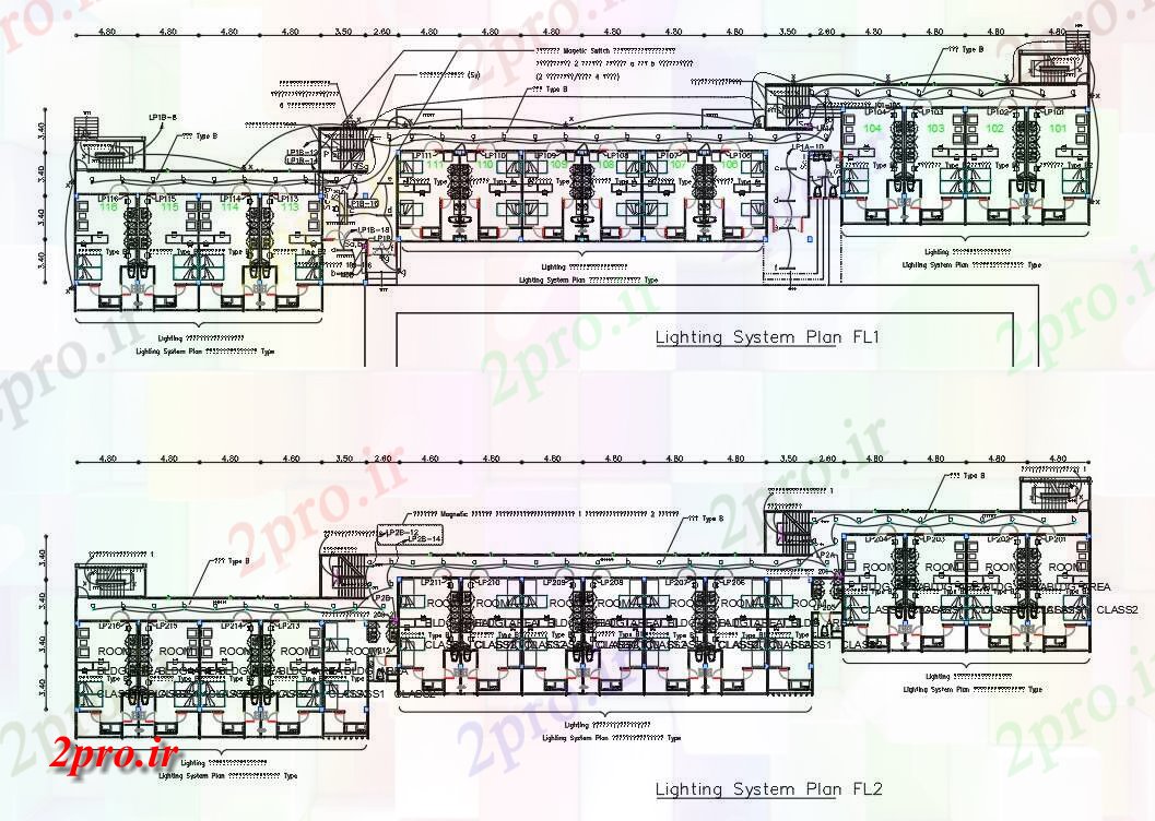 دانلود نقشه دانشگاه ، آموزشکده ، مدرسه ، هنرستان ، خوابگاه - نورپردازی پلان سیستم اتاق خواب طبقه نشیمن 14 در 79 متر (کد161858)