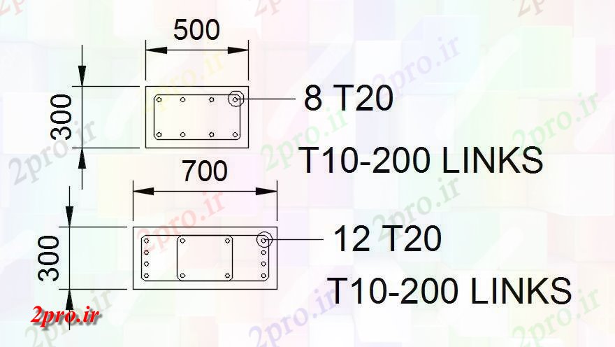 دانلود نقشه طراحی جزئیات ساختار میلی متر و نوار 300 * 700 میلی متر ارائه    اتوکد   خودرو  دو بعدی    (کد161879)