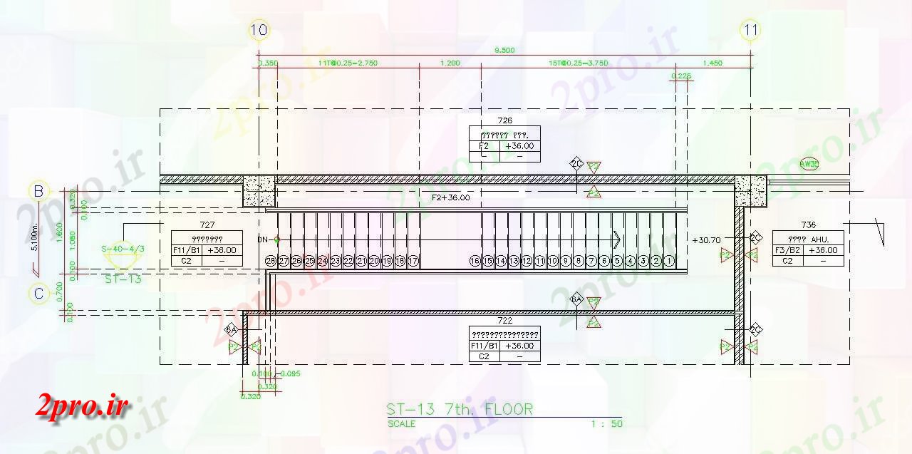 دانلود نقشه پلان مقطعی جزئیات بخش نمونه از راه پله با فرود   معماری   طراحی      در حال حاضر (کد161907)