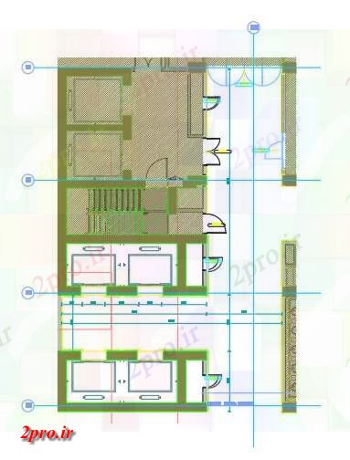 دانلود نقشه رستوران - غذا خوری - فست فود ; هتل - خوابگاه - مسافر خانهراهرو آسانسور از جزئیات هتل طراحی ارائه Inn این این دو بعدی طراحی 12 در 18 متر (کد161921)