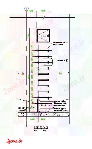 دانلود نقشه پلان مقطعی   نشیمن فراهم می کند از فولاد ضد زنگ پله جزئیات بخش   در حال حاضر (کد161938)