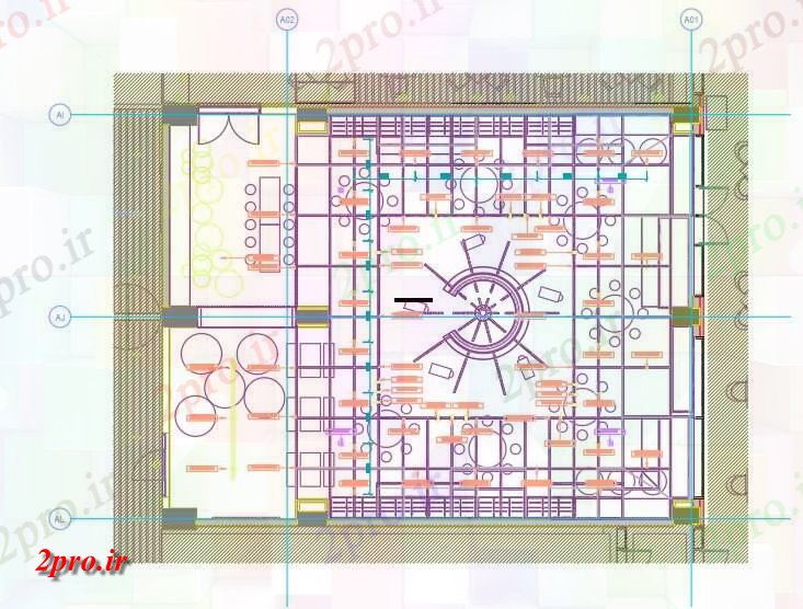 دانلود نقشه هتل - رستوران - اقامتگاه این اتوکد ارائه زیر را مجموعه ای نور تا plan خودرو دو بعدی 12 در 16 متر (کد161953)
