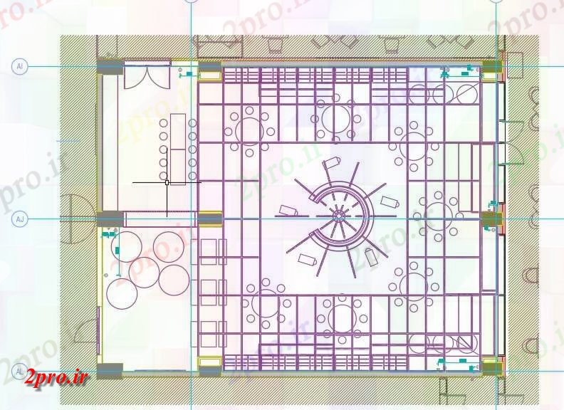 دانلود نقشه رستوران - غذا خوری - فست فود ; هتل - خوابگاه - مسافر خانهاین رسم ارائه طرحی قدرت کمی از هتل اتوکد دو بعدی 12 در 16 متر (کد161960)