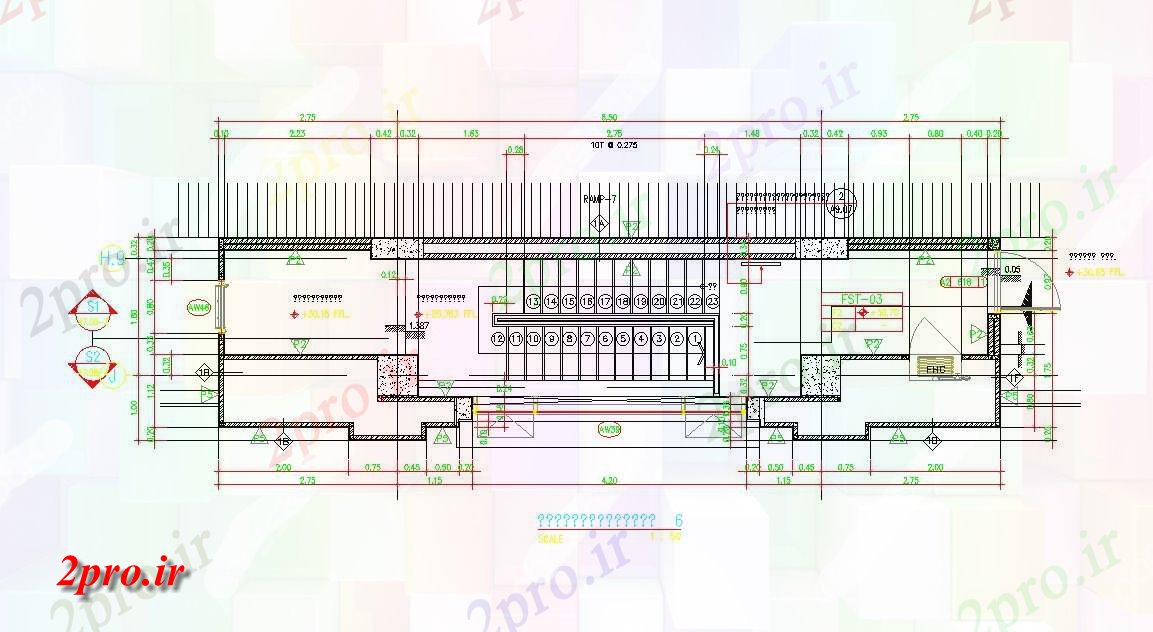 دانلود نقشه پلان مقطعی   طراحی جزئیات از راه پله جزئیات بخش    در حال حاضر (کد161961)