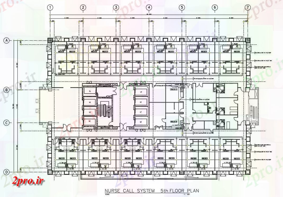 دانلود نقشه بیمارستان - درمانگاه - کلینیک اتاق خواب بیمارستان طرحی طبقه 32 در 48 متر (کد161993)