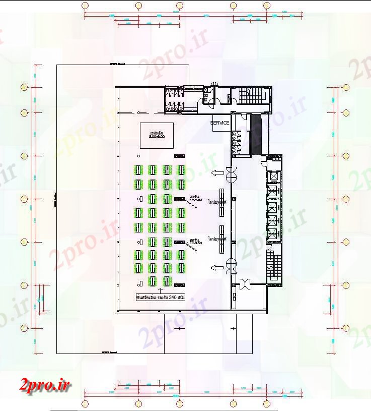 دانلود نقشه هتل - رستوران - اقامتگاه طرحی طبقه هتل با مبلمان اتوکد با توجه به دو بعدی 10 در 17 متر (کد162112)