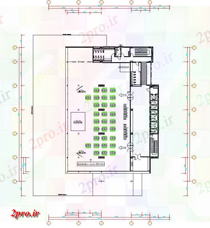 دانلود نقشه هتل - رستوران - اقامتگاه طرحی طبقه هتل با مبلمان given دو بعدی حال حاضر 10 در 17 متر (کد162113)