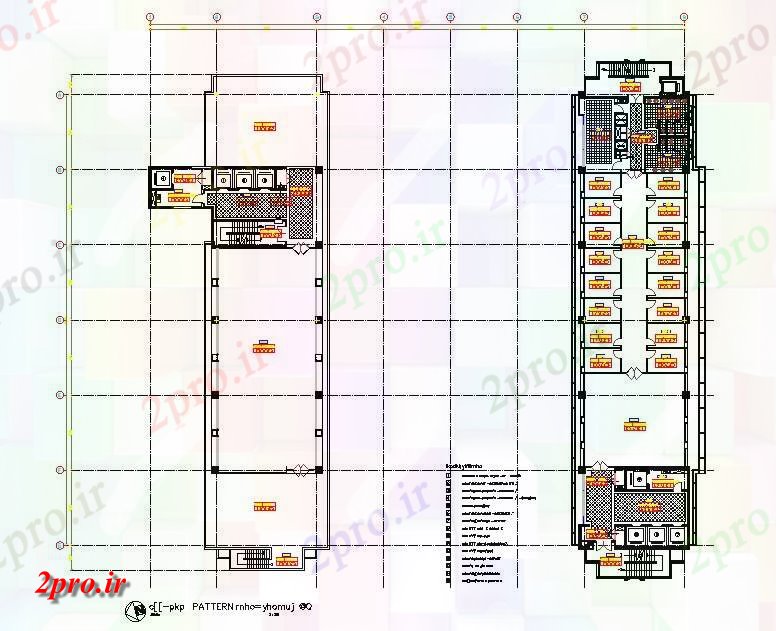 دانلود نقشه هتل - رستوران - اقامتگاه هتل طرحی اتاق طبقه با مبلمان دو بعدی 15 در 61 متر (کد162115)