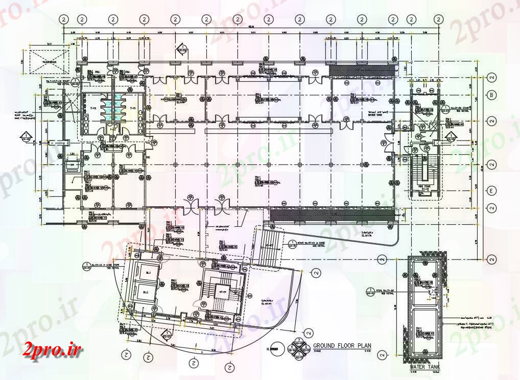 دانلود نقشه بیمارستان - درمانگاه - کلینیک ساختمان بیمارستان طبقه همکف طرحی با کار 23 در 48 متر (کد162146)