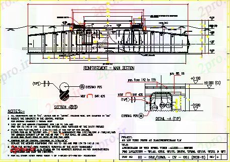 دانلود نقشه پلان مقطعی بخش اصلی از جزئیات آرماتور   اتوکد  نشیمن        (کد162209)
