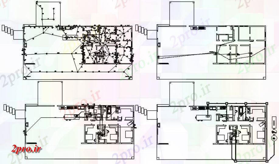 دانلود نقشه برق مسکونی Conceptional برق طراحی اقامت اتوکد نشیمن دو بعدی 10 در 28 متر (کد162222)