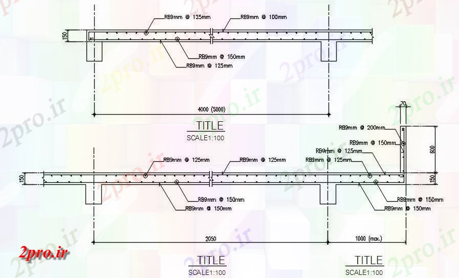 دانلود نقشه طراحی جزئیات تقویت کننده طراحی جزئیات از تقویت نوار فولاد          دو بعدی    (کد162233)