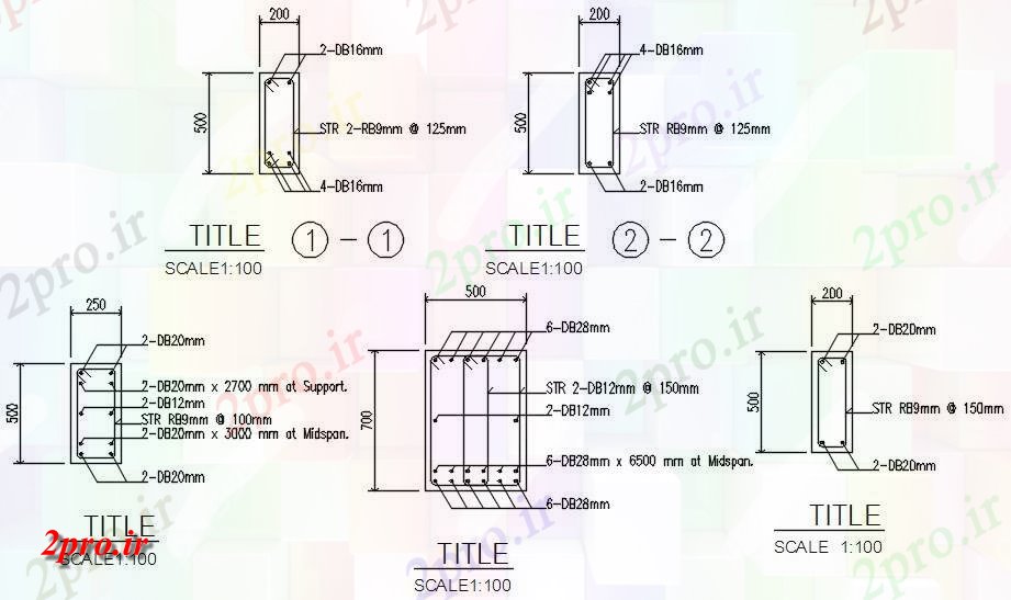 دانلود نقشه طراحی جزئیات تقویت کننده این   مورد به جزئیات تقویت      دو بعدی    (کد162236)