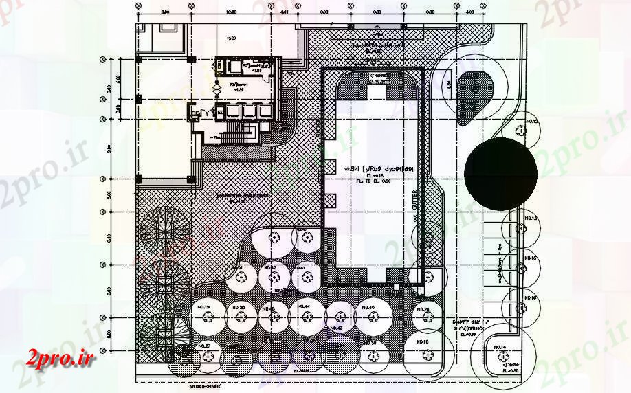 دانلود نقشه مسکونی ، ویلایی ، آپارتمان این رسم جزئیات مشخص از طراحی اد 55 در 59 متر (کد162244)