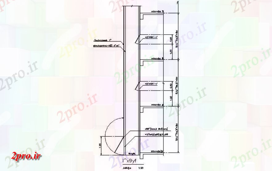 دانلود نقشه پلان مقطعی نما جزئیات ساختار ارائه   (کد162252)