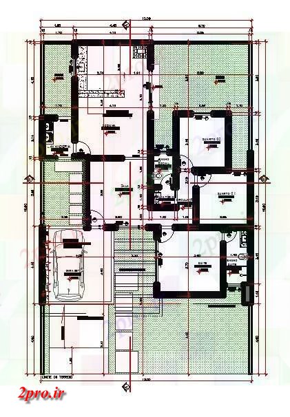دانلود نقشه مسکونی ، ویلایی ، آپارتمان طرحی طبقه همکف خانه 3bhk اتوکد رسم اتوکد نشیمن 12 در 19 متر (کد162253)