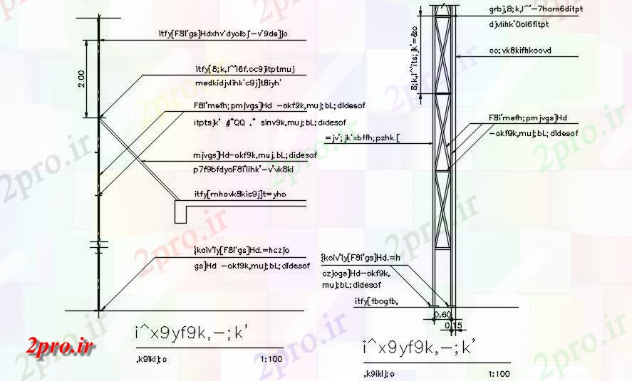 دانلود نقشه طراحی جزئیات ساختار این طراحی نشان دادن بخش در مورد جزئیات ساختار معماری   (کد162255)