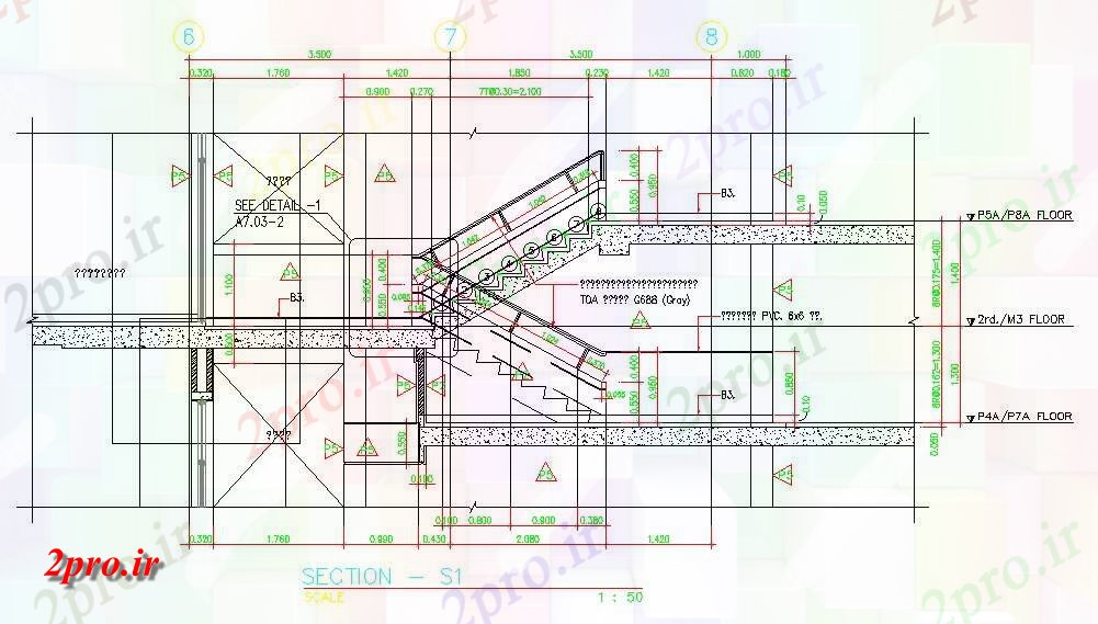 دانلود نقشه پلان مقطعی نوع تو راه پله بخش سمت طراحی دقیق  اتوکد  رسم   در حال حاضر (کد162276)